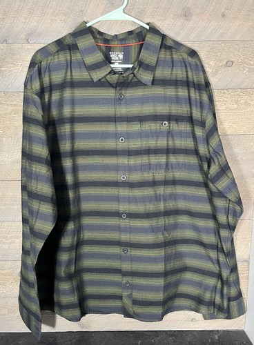 MOUNTAIN HARDWEAR FRANKLIN FLANNEL L/S SHIRT  Green Black sz XXL Shirt