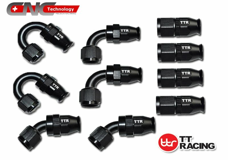 33FT Braided Black, Red Nylon PTFE Fuel Hose E85 + 10 Fittings Kit 6AN