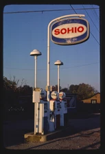 8" x 10" Photo Sohio Gas Pumps,Sign,Route 37,New Lexington,Ohio