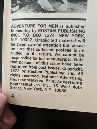 Adventure For Men Magazine September 1972 - Picture 12 of 13