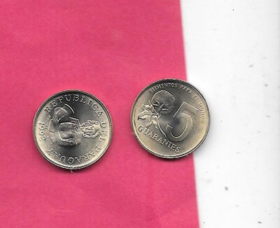 PARAGUAY KM166a 1992 UNC-UNCIRCULATED MINT OLD VINTAGE 5 GUARANIES COIN