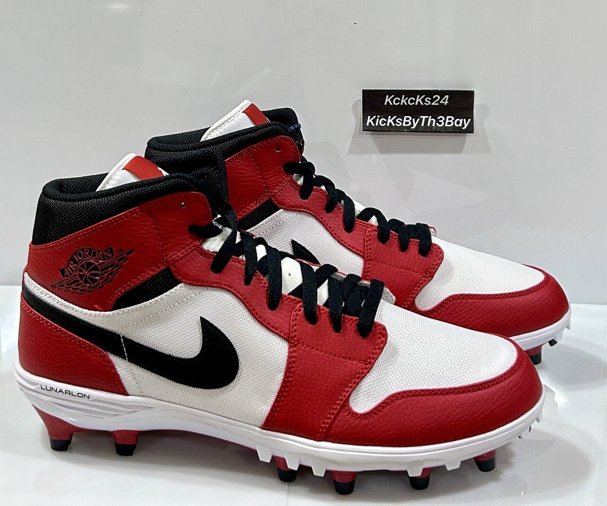 Size 12.5 Air Jordan 1 Chicago Red Football Lunarlon Cleats - AR5604-106 - 2018 _57.JPG?set_id=880000500F main image 3