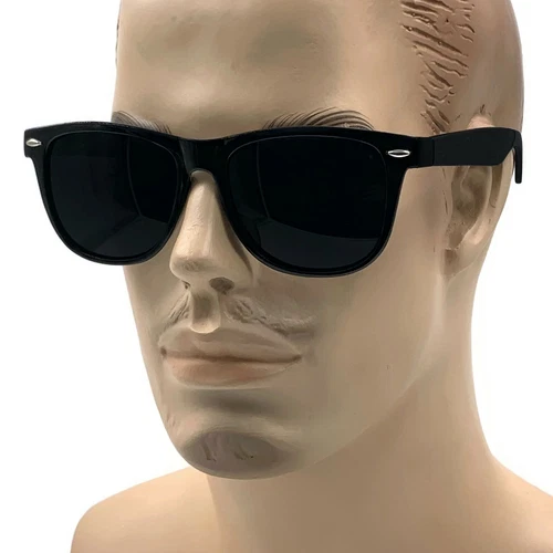 MENS XL Wide Frame Limo Tint Sunglasses Tall Super Dark Lens Gangster Big Fat LG
