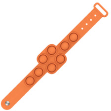 Push Pop Bracelet Bubble Pop Fidget Toy Sensory Wrist Band Solid Color Orange