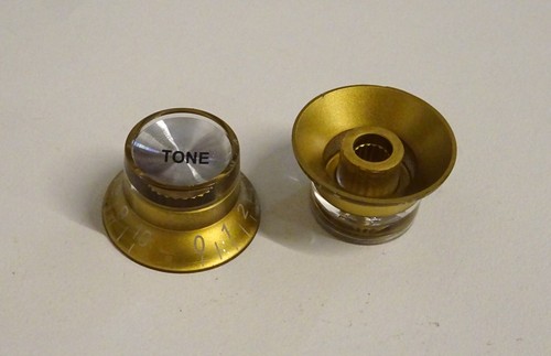 Inserto specchio manopola controllo volume/tono stile manopola 18T stile Gibson - Foto 5 di 7