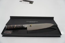 NEW MIYABI BLACK 8” Chef’s Knife -Black Ash Handle - Handmade in Japan