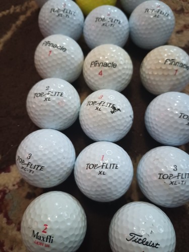 Lots Of 20 Golf Balls 16White 3 Orange 1 Yellow Golf Top Flite Pinnacle Used - Picture 6 of 7