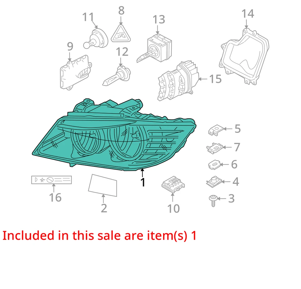 Lámpara de faros delanteros izquierda OEM BMW 335i Xdrive EZ1CF Foto 2 de 3