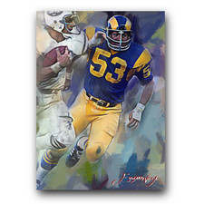 Jim Youngblood Art Card Limited 27/50 Edward Vela Signed (Los Angeles Rams)