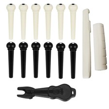 12Pcs Acoustic Guitar Bridge Pins, Guitar String Pins Pegs with Bridge Pin Pulle