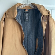 EUC Dickies Brown Canvas Barn Chore Work Jacket Blanket Lined Size 2XL XXL