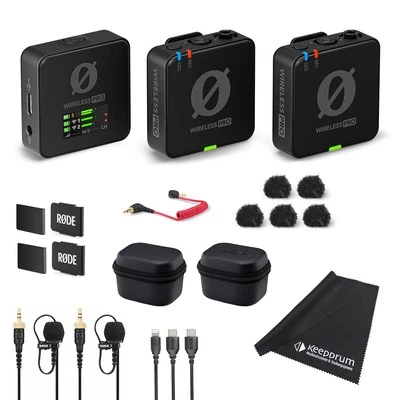 Rode Wireless Pro Digitales 2-Kanal Drahtlos-Mikrofonset + keepdrum Tuch - Bild 1 von 4