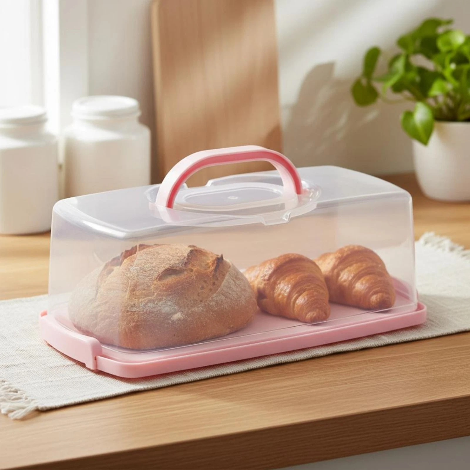 Plastic Bread Loaf Carrier debrisProof Portable Sliced Bread Holder Keeps Crisp