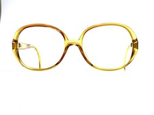 VTG Christian Dior Yellow Amber Clear Gold Oval Glasses Germany 51 16 125