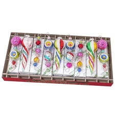 Christmas Confetti 4" Shape Icicles Set of 9