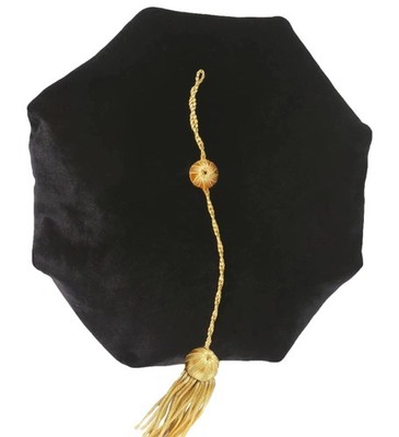 MyGradDay Doctoral Graduation Tam 8 Sides Doctorate Cap PhD One Size, Black 