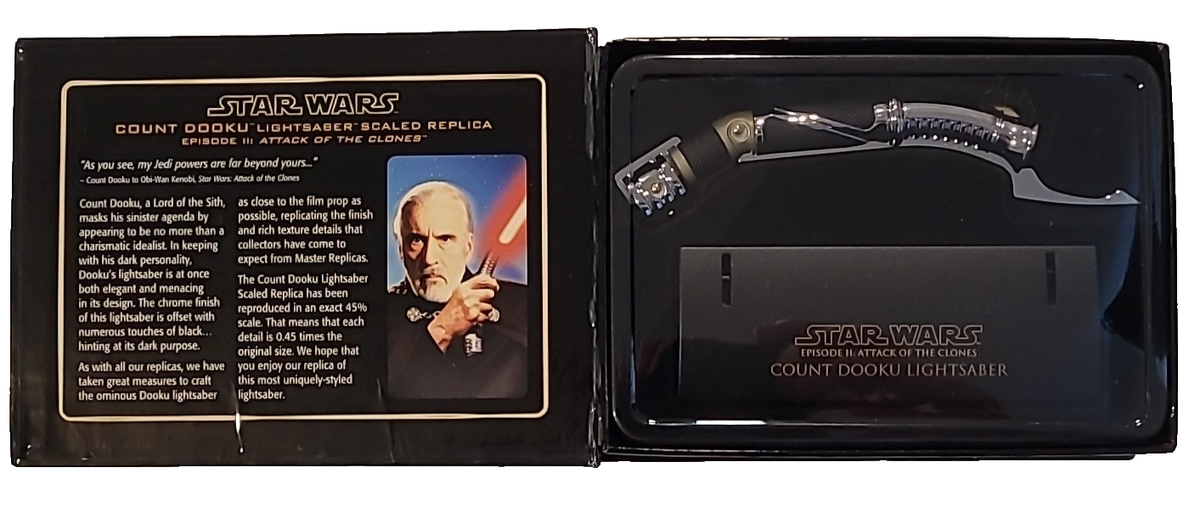 New SEALED Master Replicas Count Dooku Lightsaber .45 Scale Star