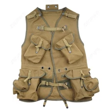 WWII US Vintage Normandy D-DAY Military Style Loose Khaki Vest for Outdoor