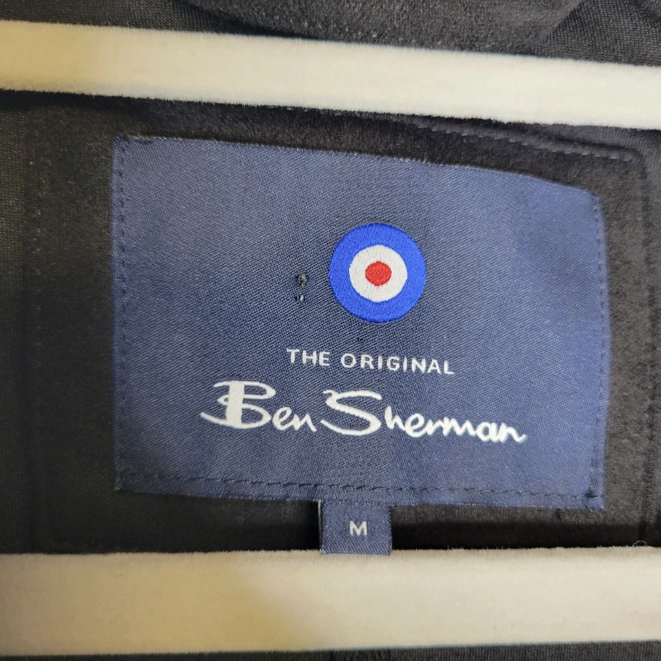 Ben Sherman Men's Medium Full Zip Jacket The Original Faux Suede Black Gray - Image 3 of 4