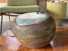 Large Gail Kendall Studio Pottery Abstract Weed Pot Nebraska Artist
