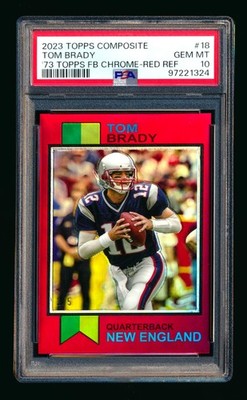 2023 TOPPS CHROME TOM BRADY 1973 RED REFRACTOR PATRIOTS RARE SP #2/5 PSA 10 GEM!