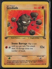 Geodude 47/62 Common Fossil Pokemon 1st Edition