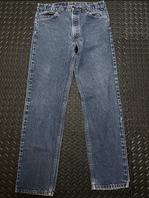 Vintage Levi s 505 Orange Tab Jeans USA Made W33 L32 Dark Wash 70s 80s Denim