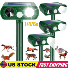 1/4/6Pack Solar Ultrasonic Animal Repellent Dog Skunk Deer Raccoon For Garden US