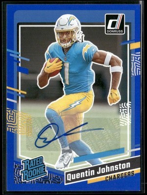 2023 Donruss #353 Quentin Johnston Blue Rated Rc Auto