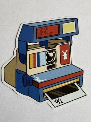 Dutch Bros Coffee Sticker August 2026 Retro ￼ Polaroid Camera