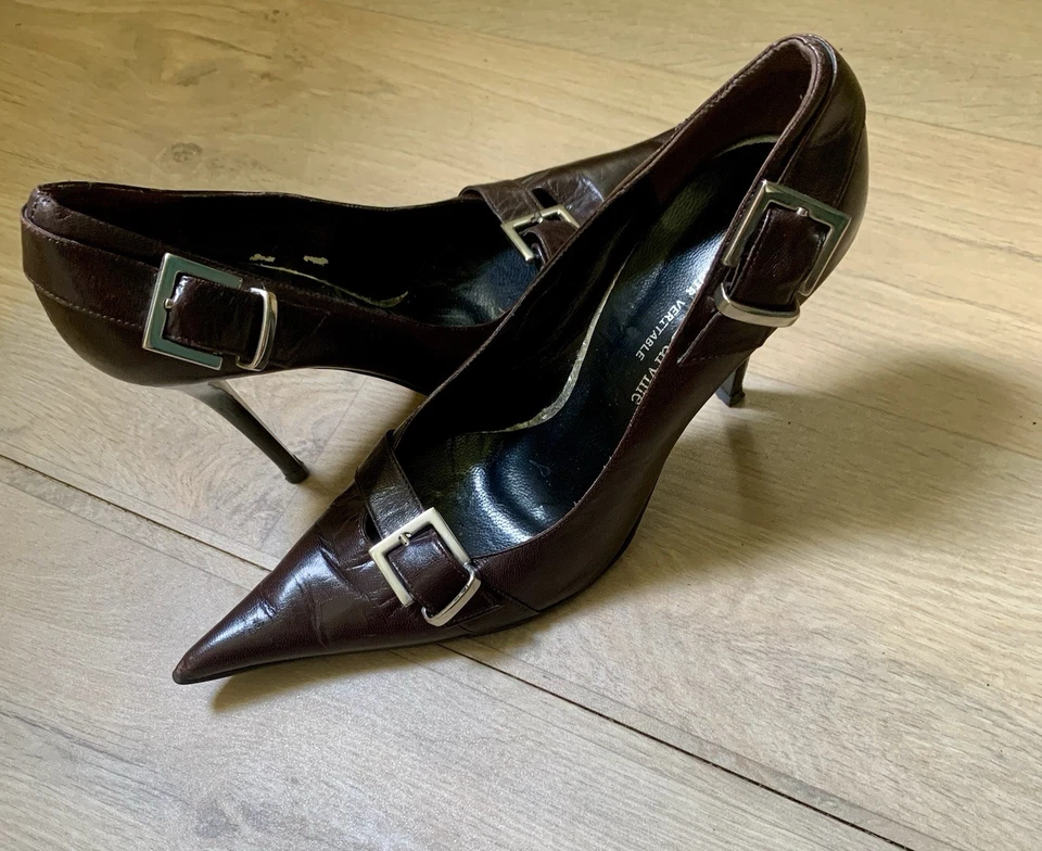 Superbes Escarpins Roberto Durville - Pointure 40 - Talon 10 cm - Marron Glacé - Photo 1/4