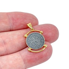 Phaistos Disc Necklace | Minoan Greek Crete Pendant Sterling Silver 925 10K Gold