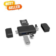 Portable 3-in-1 Micro USB to USB Type-C Memory Card Reader for All Formats