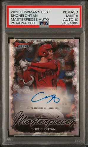 2023 BOWMAN'S BEST BOWMAN MASTERPIECES AUTO SHOHEI OHTANI 4/99 PSA 9 AUTO 10