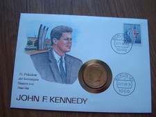 TOP USA Numisbrief John F. Kennedy! Briefmarke + Stempel + Münze!