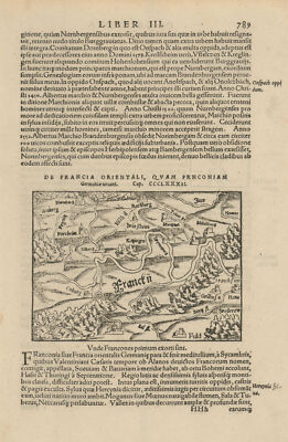 De Francia Orientali, quam franconiam� Franconia, Bavaria. M�NSTER 1572 map