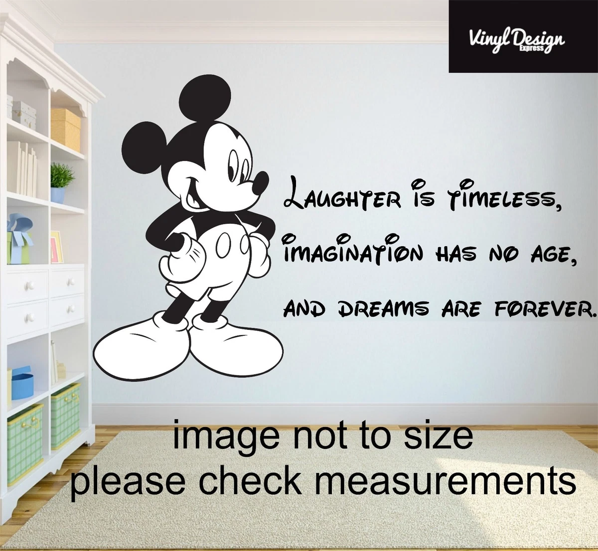Disney Mickey Mouse La risa es cita atemporal vinilo arte de pared pegatina