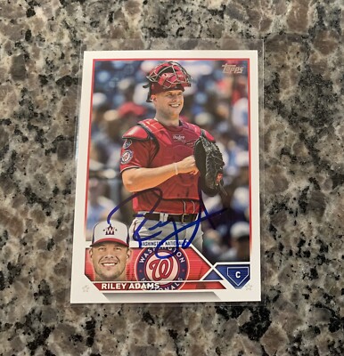 Riley Adams Signed 2023 Topps Update Baseball Card Washington Nationals Auto 136