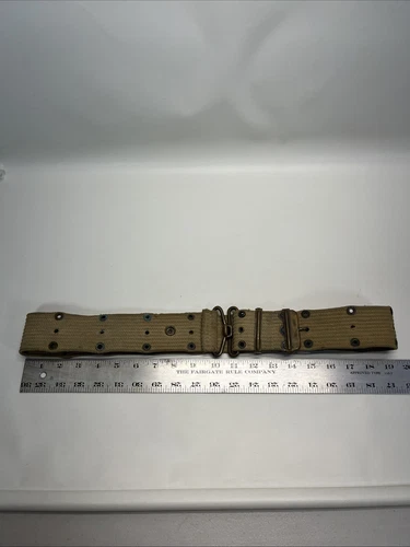 US Military Army WWII WW2 Pistol Canvas Web Belt Khaki