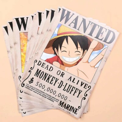 One Piece Wanted Posters Straw Hats A4 Luffy Zoro Nami Jinbe