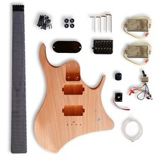 DIY Headless Style Electric Guitar Kits Mahogany Body Hard Maple neck You Build