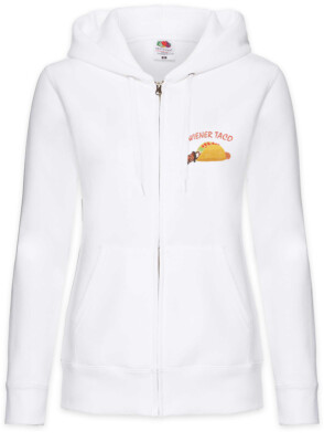 Wiener Taco Damen Zipper Hoodie Insatiable Tacco Symbol Logo Restaurant Diner