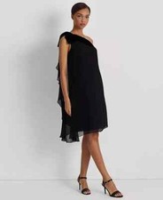 Lauren Ralph Lauren L131906 Black Cocktail Mini Cocktail Party Dress Size 2