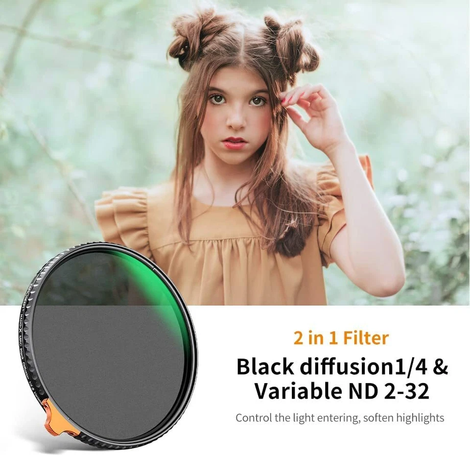 Filtro de lente ND variable Nano-Xcel K&F Concept Black Mist 1/4 y ND2-ND32 2 en 1 - Imagen 3 de 4