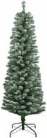  Artificial Snow Tip Slim Pencil Christmas Tree Xmas Green Frosted  6Ft/180cm 