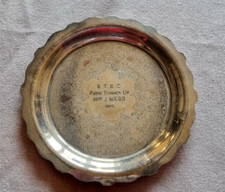 Vintage posrebrzane - trofeum klubowe BTBC Bowls - grawerowane 1980