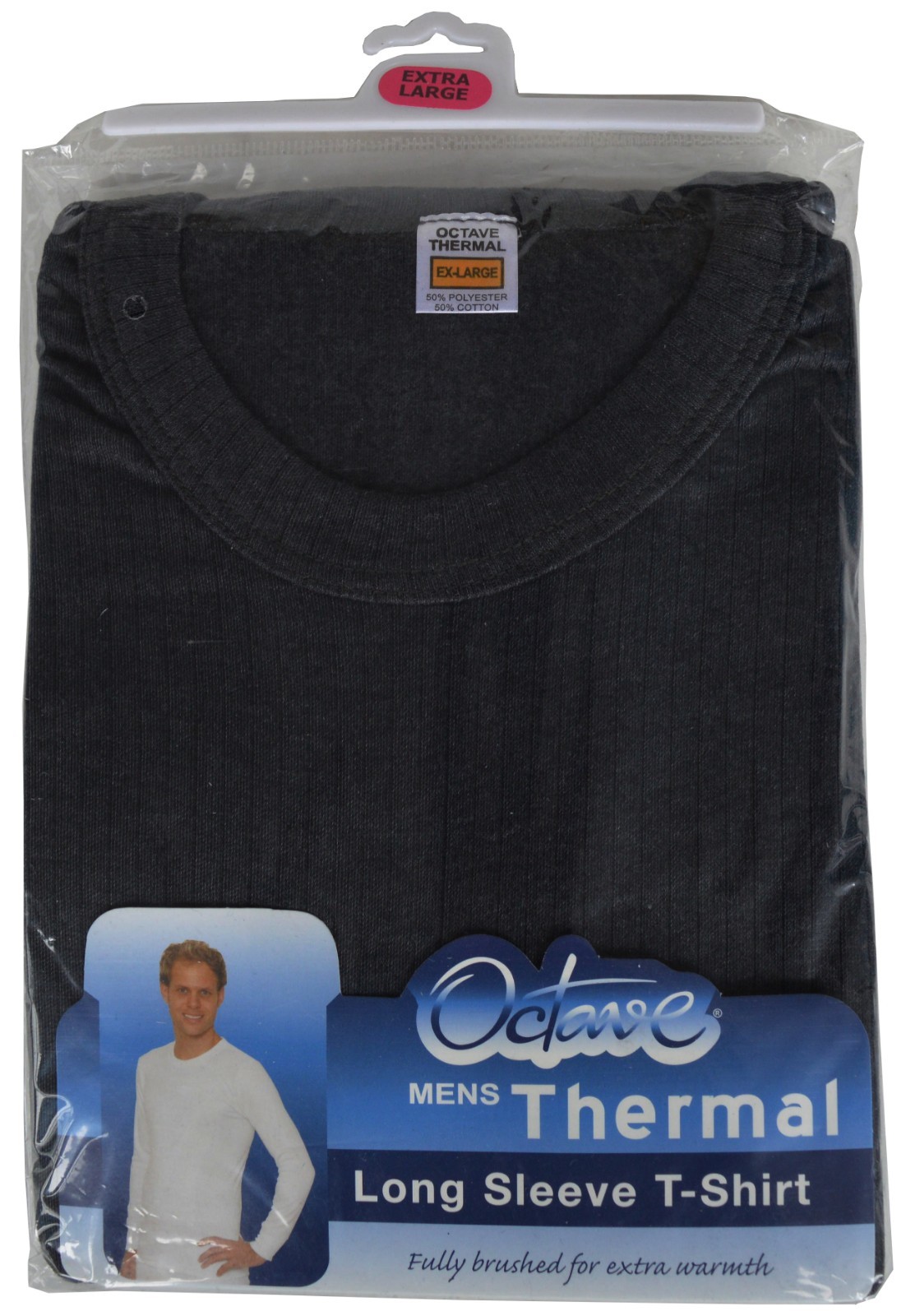 OCTAVE® Mens Thermal Vest/Top, Warm Underwear, Long Sleeve TShirt