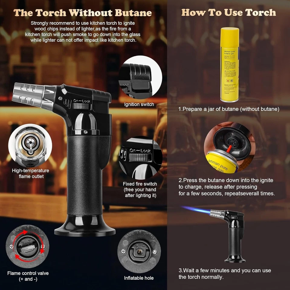 哇! 2套Cucina Pro吸烟枪圆顶鸡尾酒饮料吸烟者Eaoak酒吧波旁威士忌 — 第 4/4 张图片