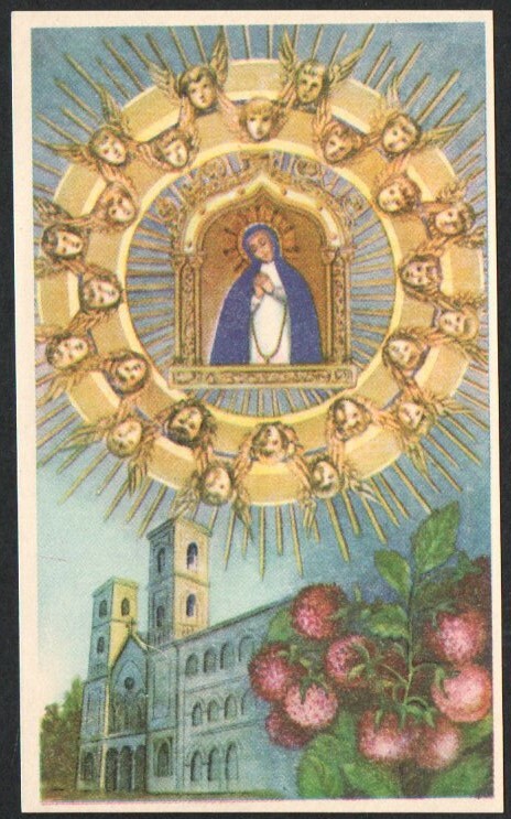 Holy card antique of Virgin de la Paloma estampa santino image pieuse