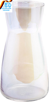Blumenvase Glas, Klarglas Vase, 20CM Hoch Glasvase FüR Tischdeko, Dekorative Vas